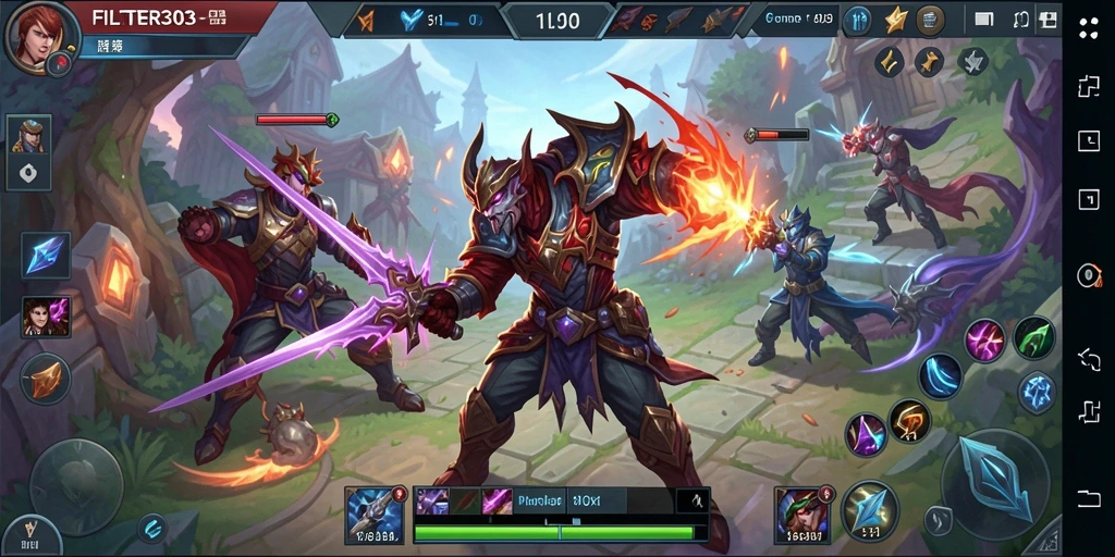 Tampilan gameplay seru di FILTER303 dengan aksi karakter yang dinamis.