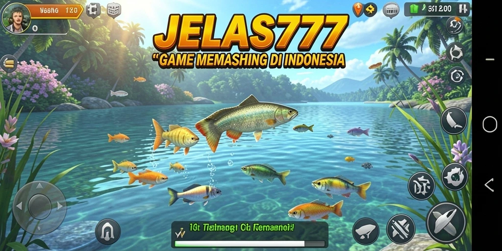 Screenshot gameplay JELAS777 dengan aksi memancing yang seru