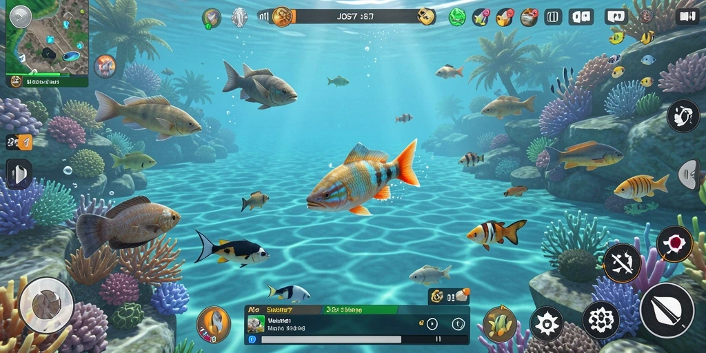 Screenshot utama JOS77 menampilkan gameplay memancing yang seru.