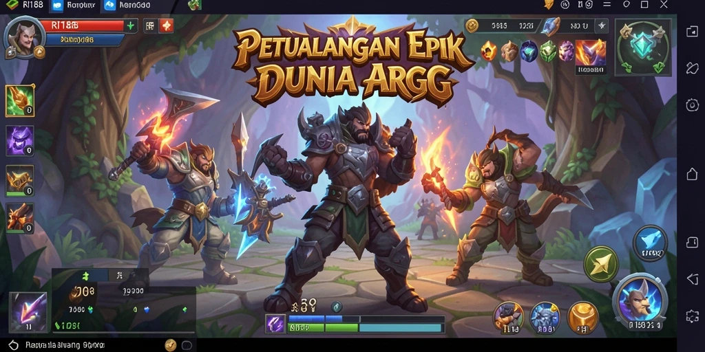 Screenshot gameplay RI188 menampilkan pertarungan epik dalam dunia ARPG.