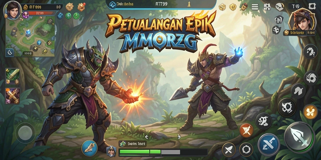 Gameplay menakjubkan dari RT99 di dunia MMORPG yang luas.