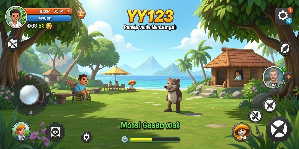 Screenshot gameplay dari YY123 menampilkan keseruan aktivitas dalam permainan.